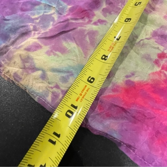 Artisan tie dyed infinity scarf silk handmade in shades of purple, magenta - Picture 7 of 15